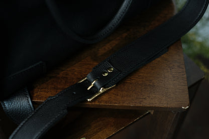 Black cross-body briefcase